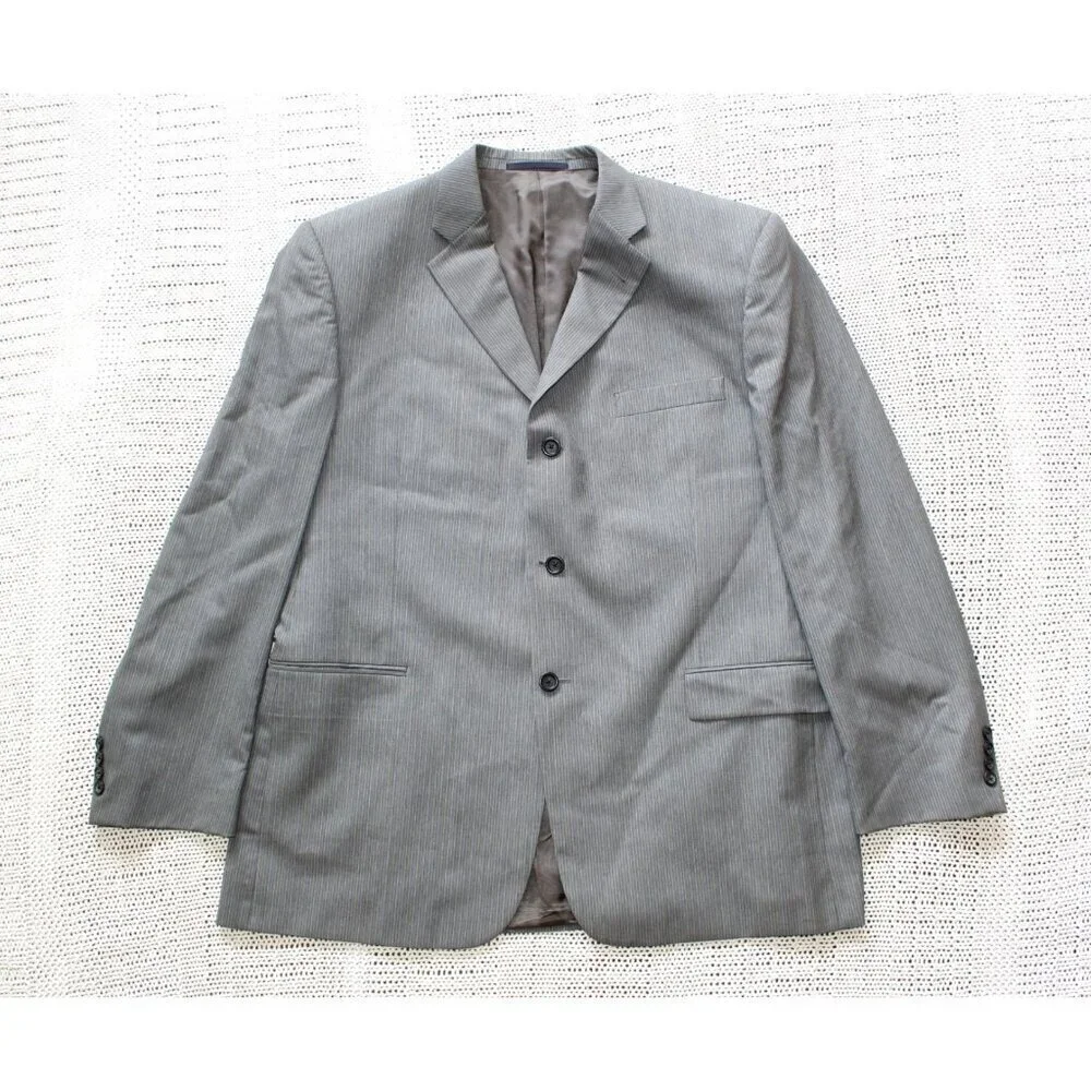 Burberry London 100% wool Men's Sport Jacket Size 46R Grey Blazer USA Union Made